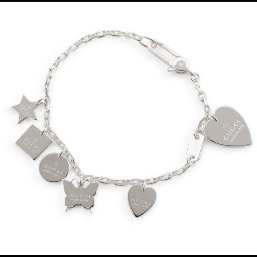 🛑SOLD🛑GUCCI STERLING SILVER CHARM BRACELET